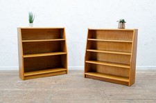 PAIR OF MID CENTURY VINTAGE LIGHT OAK SHELVES BOOKCASES DELIVERY SCHOOL OPTION
