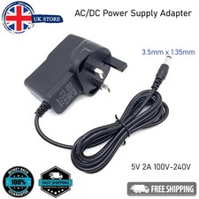 5V2A 2000mA AC Adapter to DC Power Supply Charger Cord UK plug 3.5mm x 1.35mm
