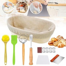 10"Oval Banneton Brotform Bake Bread Dough Rising Proofing Proving Rattan Basket