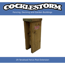 1ft Tanalised Timber/Concrete Garden Fence Panel Post Extension