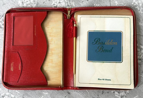 Vintage red leather writing - leather,