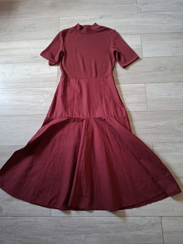 Zara burgundy midi dress - burgundy,