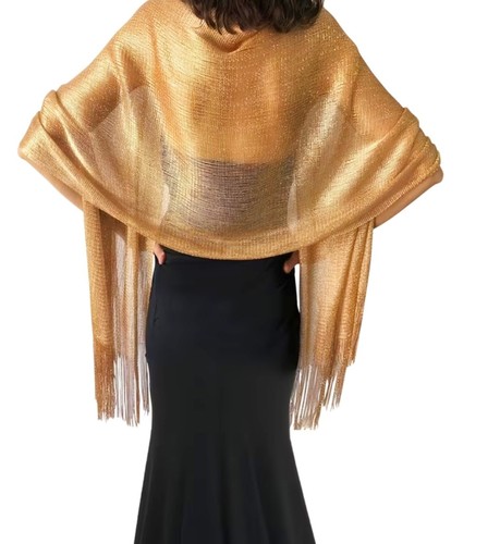 Gold shimmer evening - shimmer, shawl