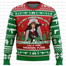 2025 Round Neck Christmas Jumper - Die Hard Hans Gruber Nakatomi Plaza Design