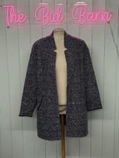 M&S Cardigan Size 18 Ladies Navy Grey Speckled Open Blazer Smart Casual