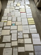 80 Hand Signed  Slips Letters Cards Incl David Burke Simon Pegg Damaris Hayman