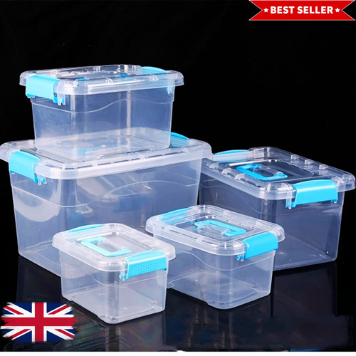2pcs clear plastic storage box - clear,