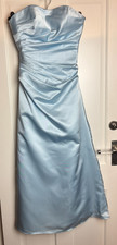 Linzi Jay uk8 Pale blue satin Bridesmaid / Prom / Evening dress - lace up back