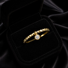 Gemstone Charm Dangle Ring 9ct