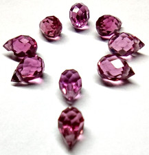 3.7ct Loose Natural Drilled Broilette Pink Rhodolite Garnet Gemstones