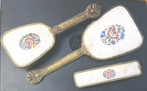 Brass filigree brushes - brass, &