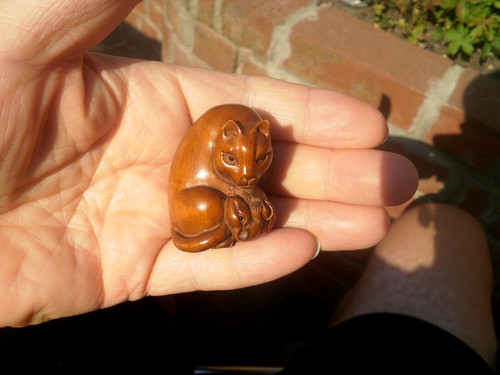 Hand carved wood - wood, netsuke