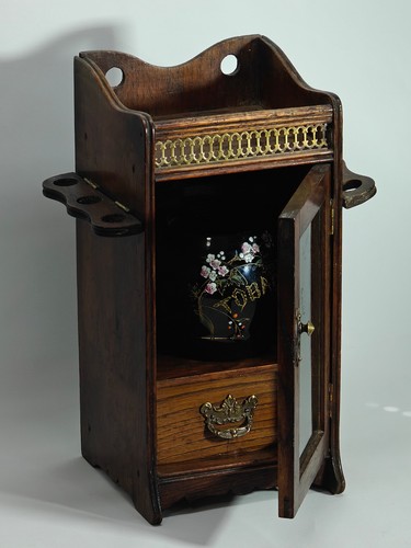 Antique oak smoker cabinet - oak,