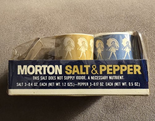 Vintage morton salt pepper - morton,