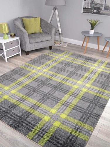 Tartan rugs green check soft - check,