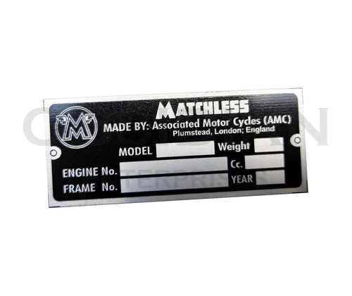 Vintage matchless name plate - matchless,