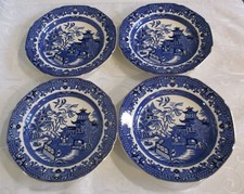 4 X Burleigh Ware Blue Willow