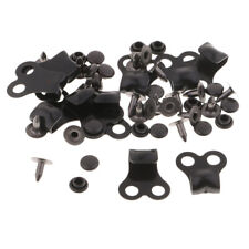10 Sets Boot Lace Hooks Lace Fittings with Rivets for Hiking Camping Black