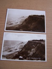 Corton Beach & Cliff 2 Vintage RP Postcards Lowestoft Suffolk H Coates Wisbech