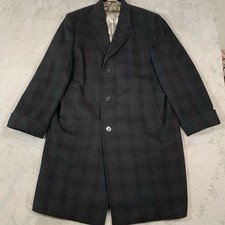 Crombie Coat Mens 40 Blue Wool