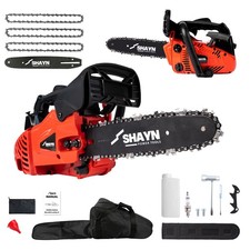 SHAYN 25.4cc Petrol Chainsaw 2-Stroke Top Handle Chain Saw with 10” Bar & Chains
