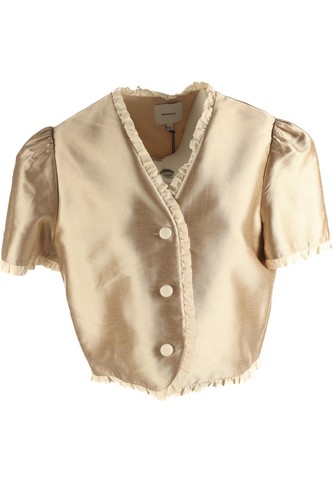 Reformation gold woven top - gold,