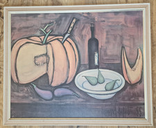 Large Vintage Bernard Buffet Textured Print on Board of Melons & Pears 83 x 68cm