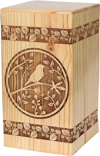 Bird engraved urns - engraved, handmade