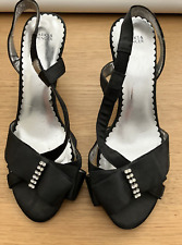 M&S Black Sling back/Open toe  heeled dress/evening shoe  Size 3  Worn for 2hrs