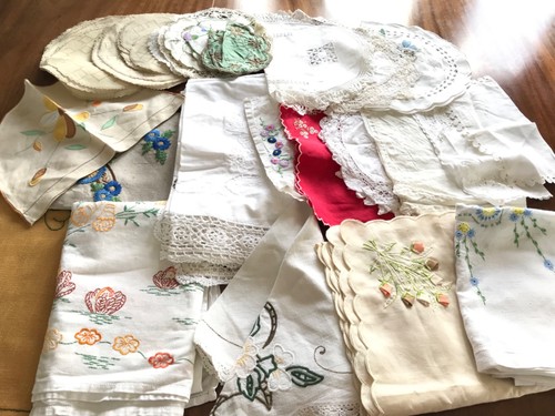 Job lot vintage linens - job,