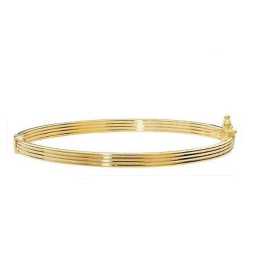 Ladies yellow gold bangle - yellow,