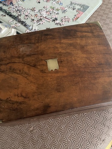 Antique brass bound walnut - ,