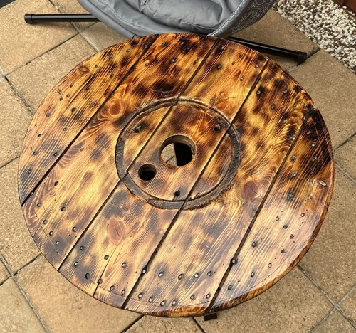 Wooden cable drum reel coffee