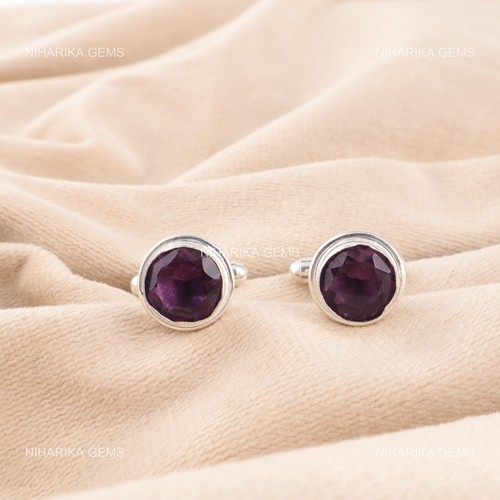 Sterling silver amethyst - silver,