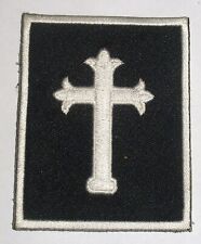 Embroidered Jesus Cross Black White Sew or Iron on Patch Biker Patch
