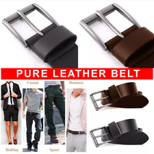Mens Leather Belts 1.25, 1.5 Genuine Pure Leather High Quality Jeans Belt Buckle