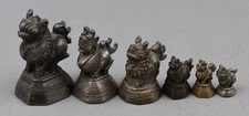 Six Oriental Foo Dogs Opium Weights