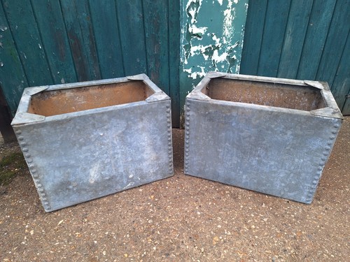 Pair vintage garden - pair, galvanised