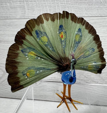 Art Glass Peacock with Spun