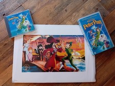 Disney Peter Pan VHS + Lithograph + CD | PAL | URated | Vintage Collector Bundle