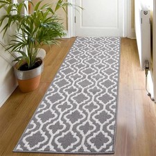 SHACOS Rug Runner Hallway Long 66x 213 cm Carpet Runner Hallway Non-Slip RugGrey