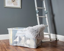 110L Large Crystal Clear Plastic Storage Boxes with Lids Stackable Containers UK