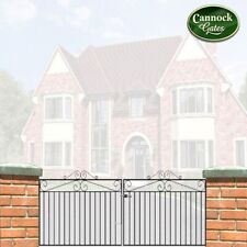 Wrought Iron Style Scroll Top Metal Driveway Gates 2010mm Wide x 1240mm High
