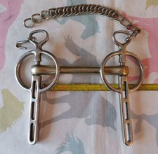 5" Nickel Mouth 3 Slot Liverpool Driving Horse Bit. Abbey Bit.