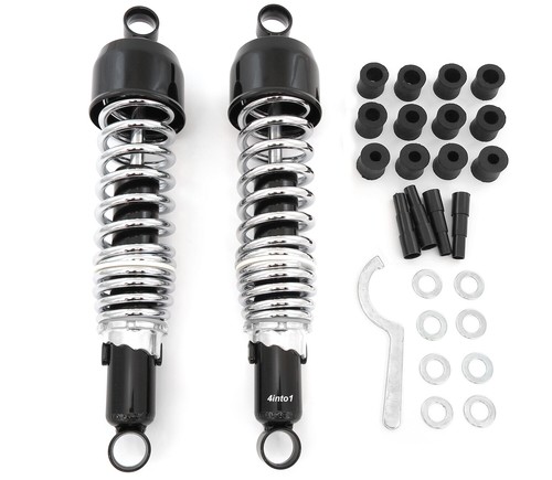 Black chrome rear shocks - black,