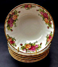 SIX BONE CHINA ROYAL ALBERT OLD COUNTRY ROSES CEREAL BOWLS