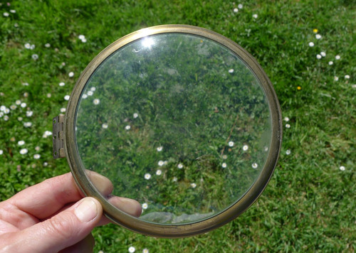 Antique brass convex - 6",