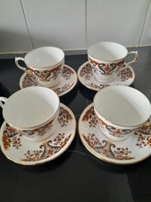 Colclough Bone China Tea Cup and Saucer Set - 4 Pieces