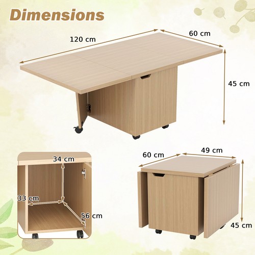 Foldable coffee table 120cm - coffee,