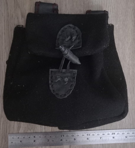 Handmade black wool medieval - handmade,